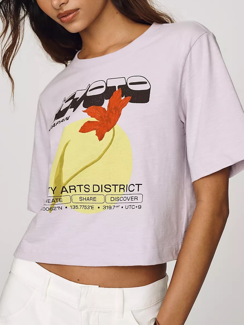 🌷Anthropologie Maeve Cotton Cropped Graphic Tee